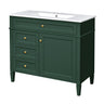 36" Bathroom Vanity with Ceramic Sink and Storage Drawers - Multiple Colors