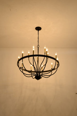 18-Light Industrial Iron Candle Chandelier