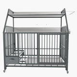 Large Pet Cage with Storage Rack and Stainless Steel Basins