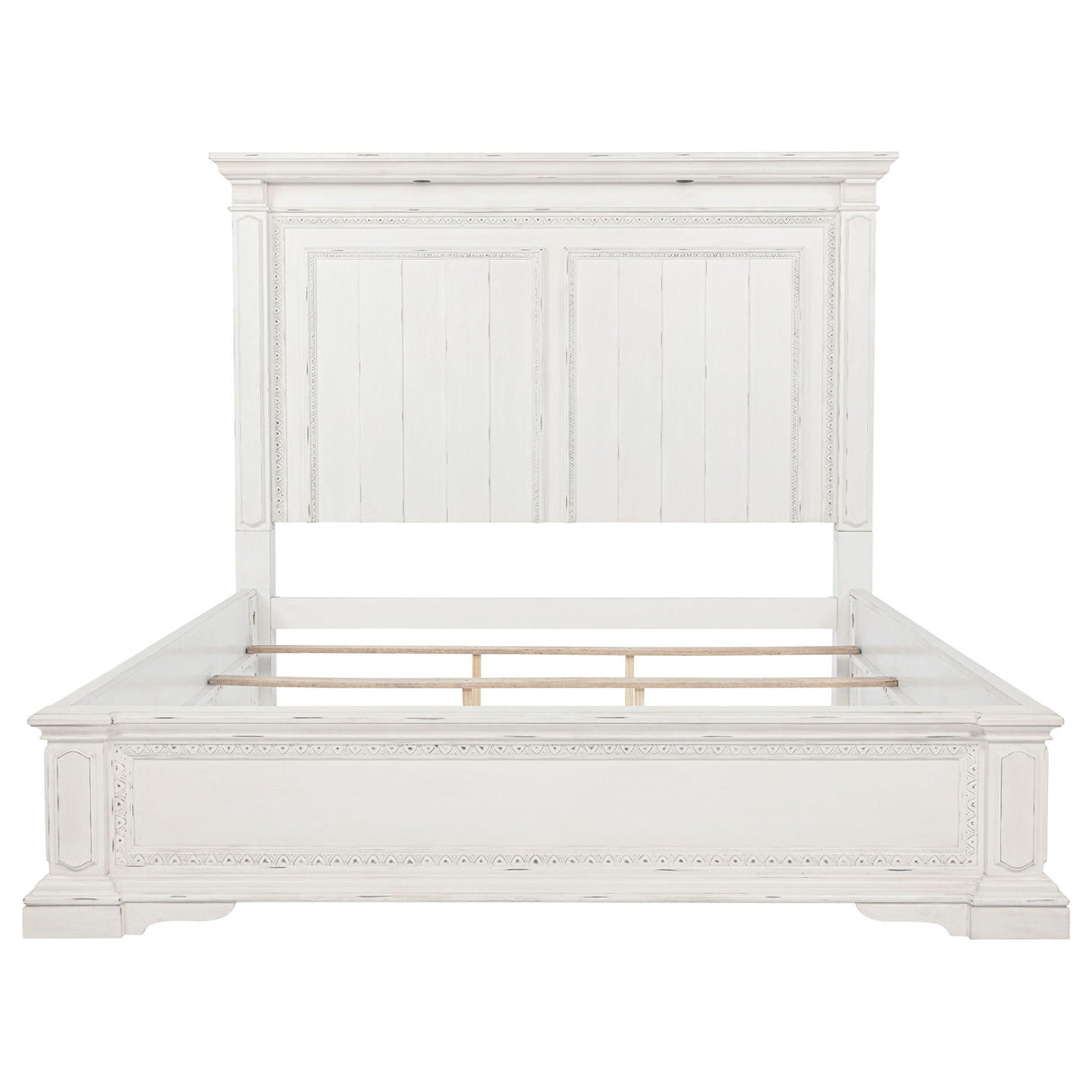McKinney Queen LED Light Panel Bed Vintage White