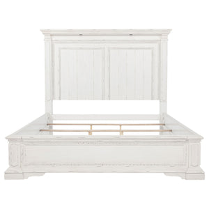 McKinney Queen LED Light Panel Bed Vintage White