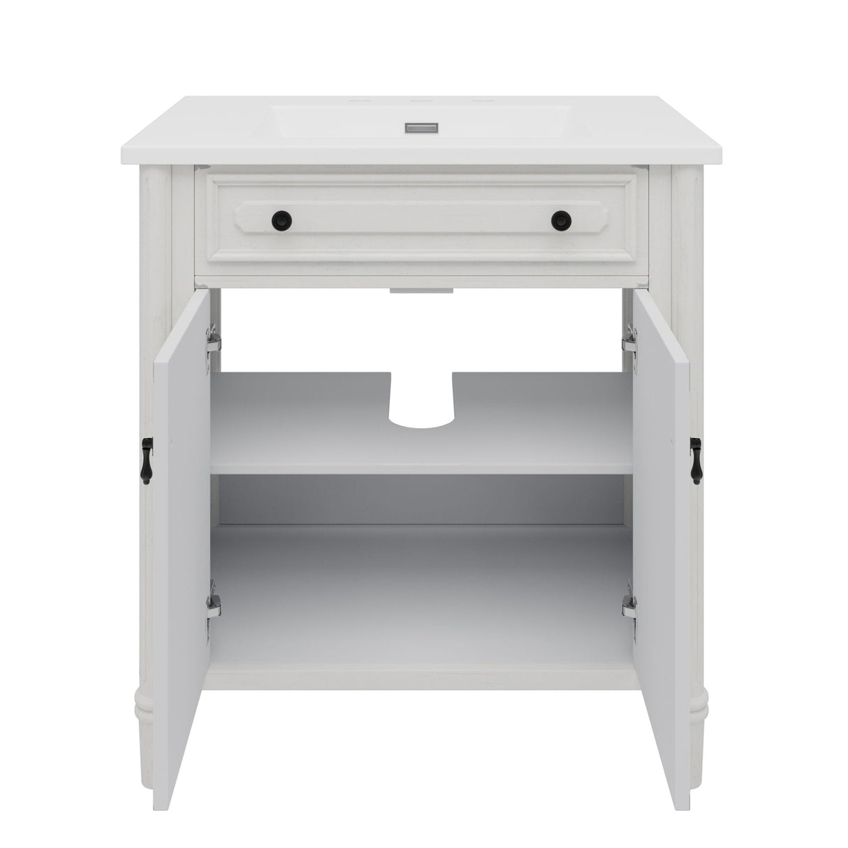 Vintage Bathroom Vanity With Sink, Rustic Cabinet With Soft Close Doors