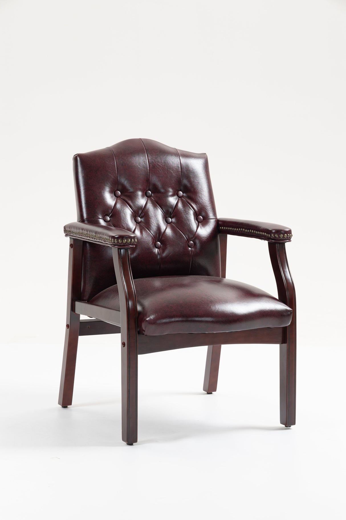 Burgundy Leather Reception Guest Chairs