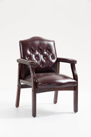 Burgundy Leather Reception Guest Chairs
