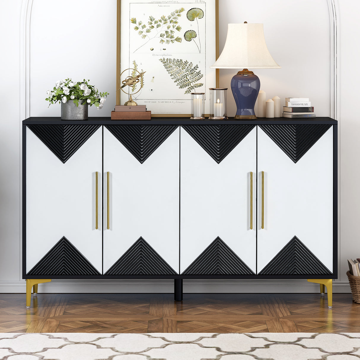 Two-Tone Geometric Storage Cabinet