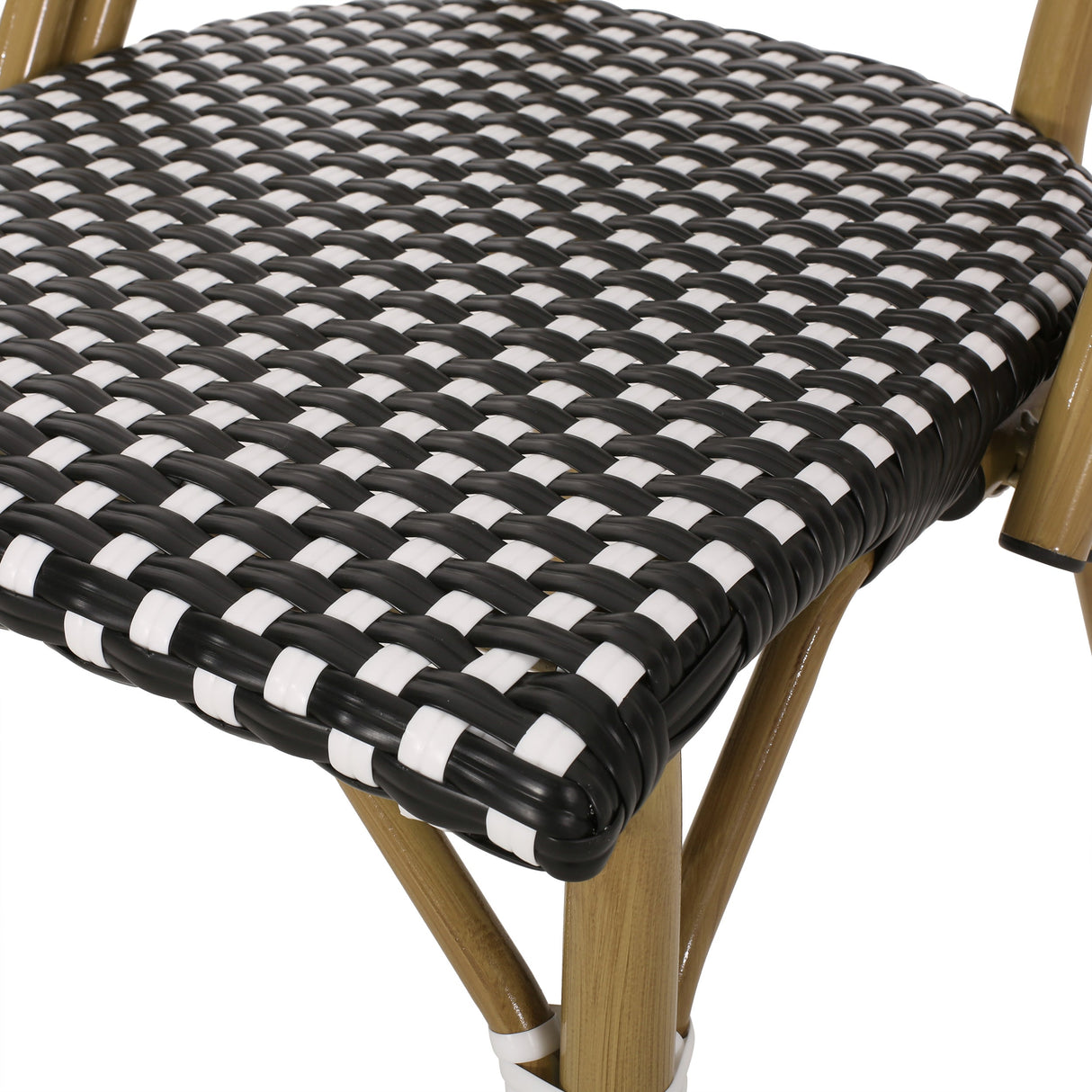 Outdoor PE Rattan and Aluminum French Bistro Chair, Set of 2