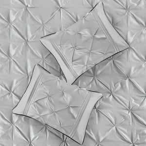 7 Piece Tufted Comforter Set Grey California King