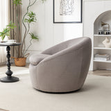 Winnie Modern Teddy Fabric Swivel Barrel Chair