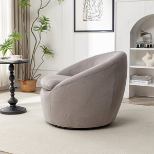 Winnie Modern Teddy Fabric Barrel Chair - 360° Swivel