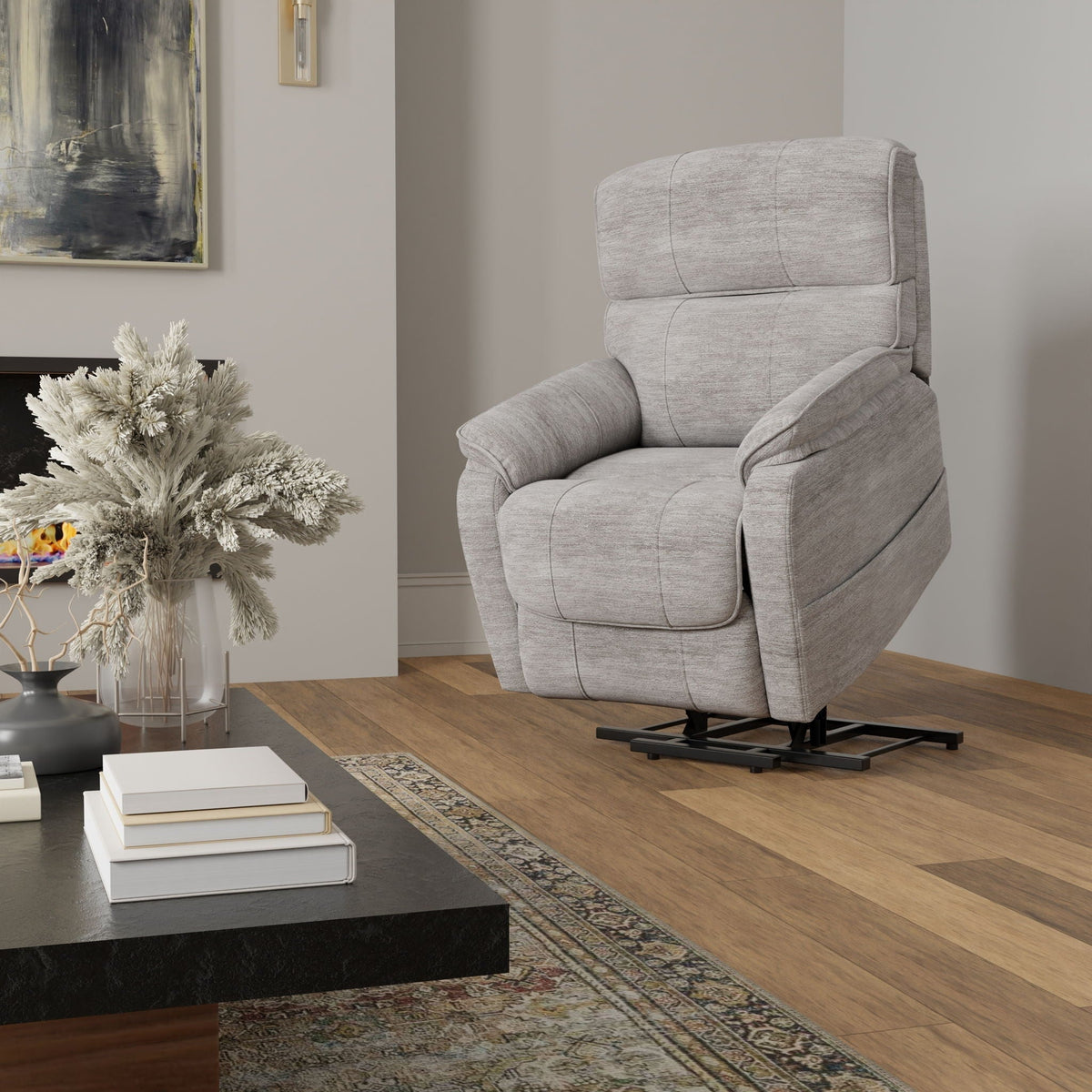 Lucie - Fabric Power Lift Chair - Gray