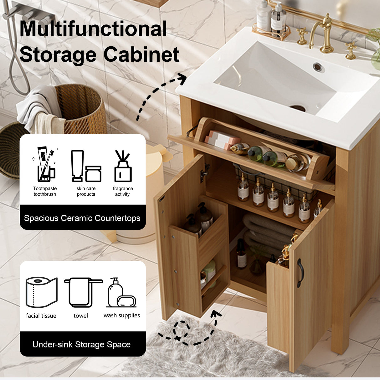 48" Bathroom Vanity with Solid Wood Frame