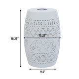 Solar Side Table with Built-in Solar Battery (White)