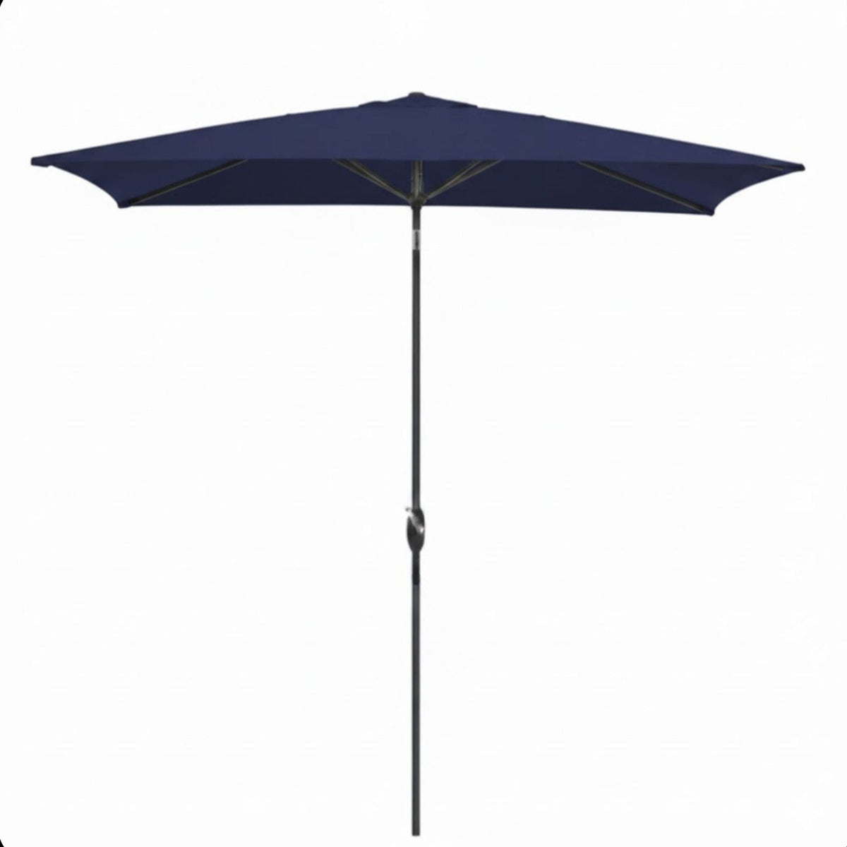 Rectangular Patio Umbrella With Crank Tilt, Polyester UV-Resistant Canopy