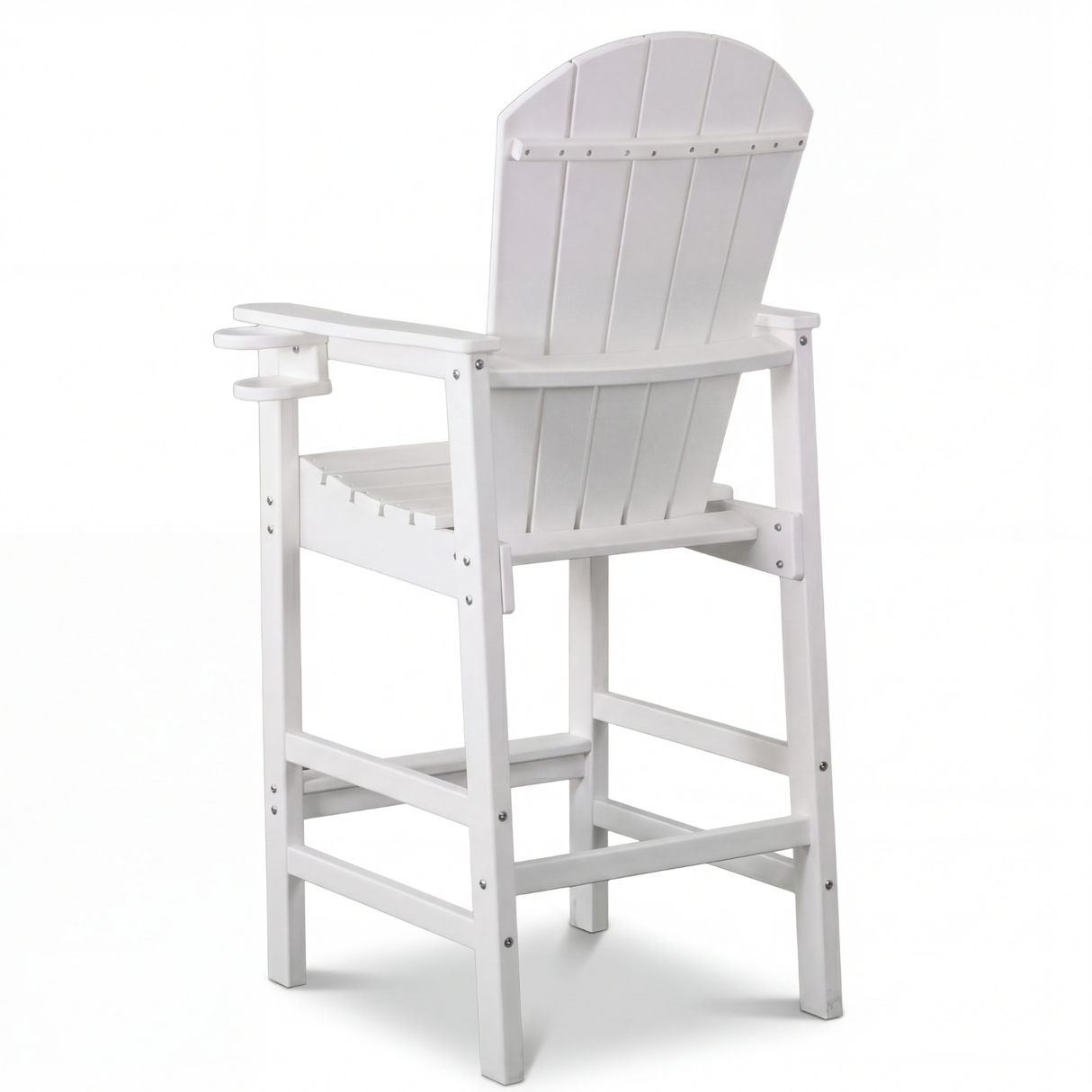 HDPE Bar Height Adirondack Patio Chair with Cup Holder and Armrests