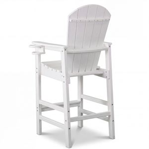HDPE Bar Height Adirondack Patio Chair with Cup Holder and Armrests