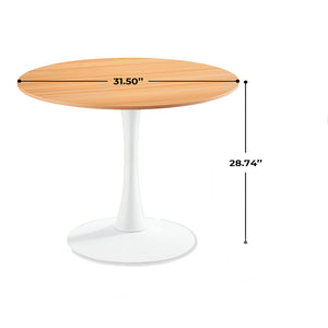 Mid-Century Tulip Dining Table with Round Top and Pedestal Base - Multiple Colors