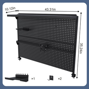 Clamp On Desk Pegboard With Single Monitor Stand