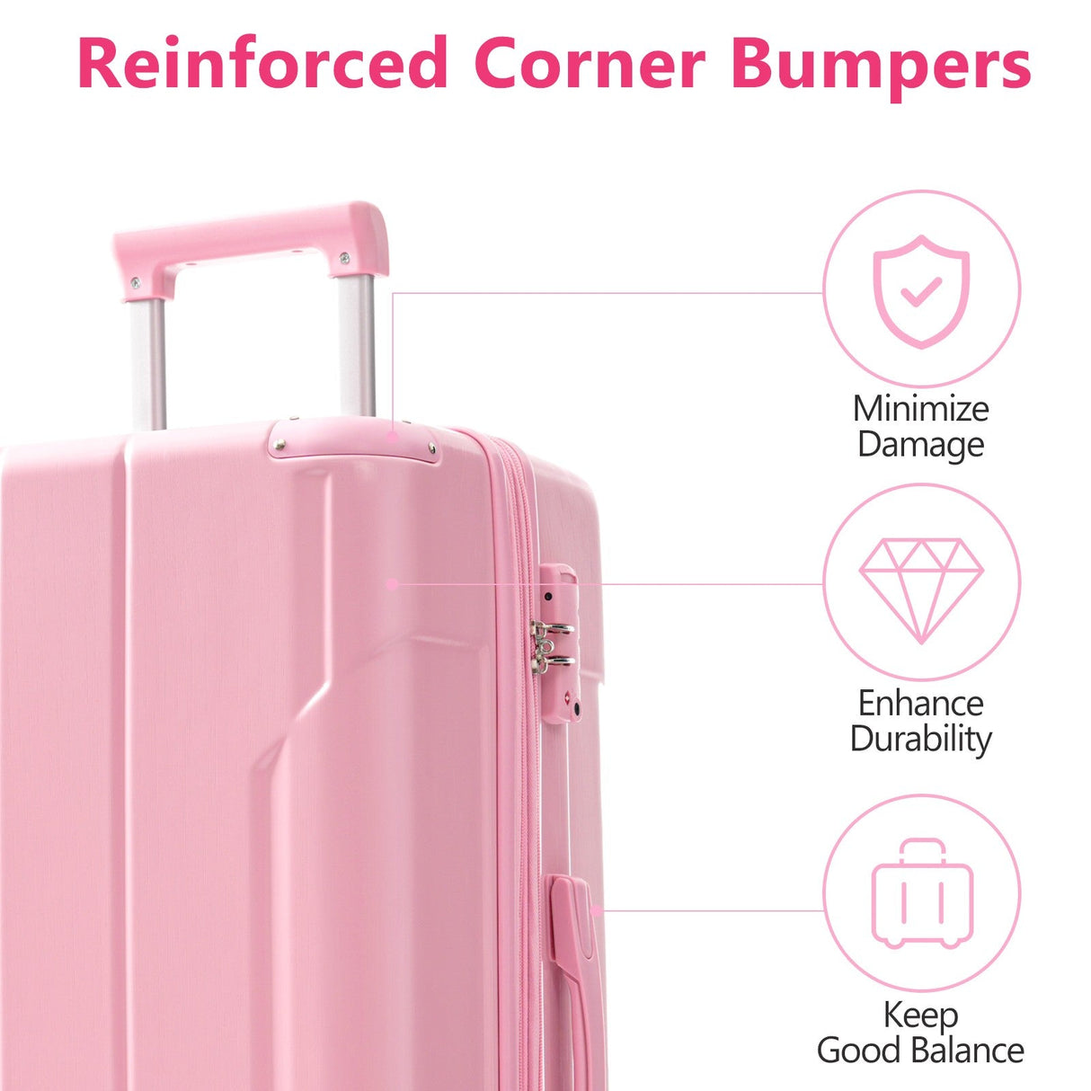 Lightweight Durable ABS Suitcases with Double Wheels