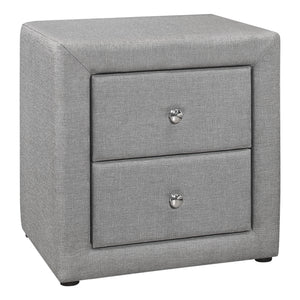 Nightstand with Storage Drawer, Upholstered, Transitional