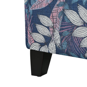 Luxury Storage Ottoman with Floral Patterned Fabric