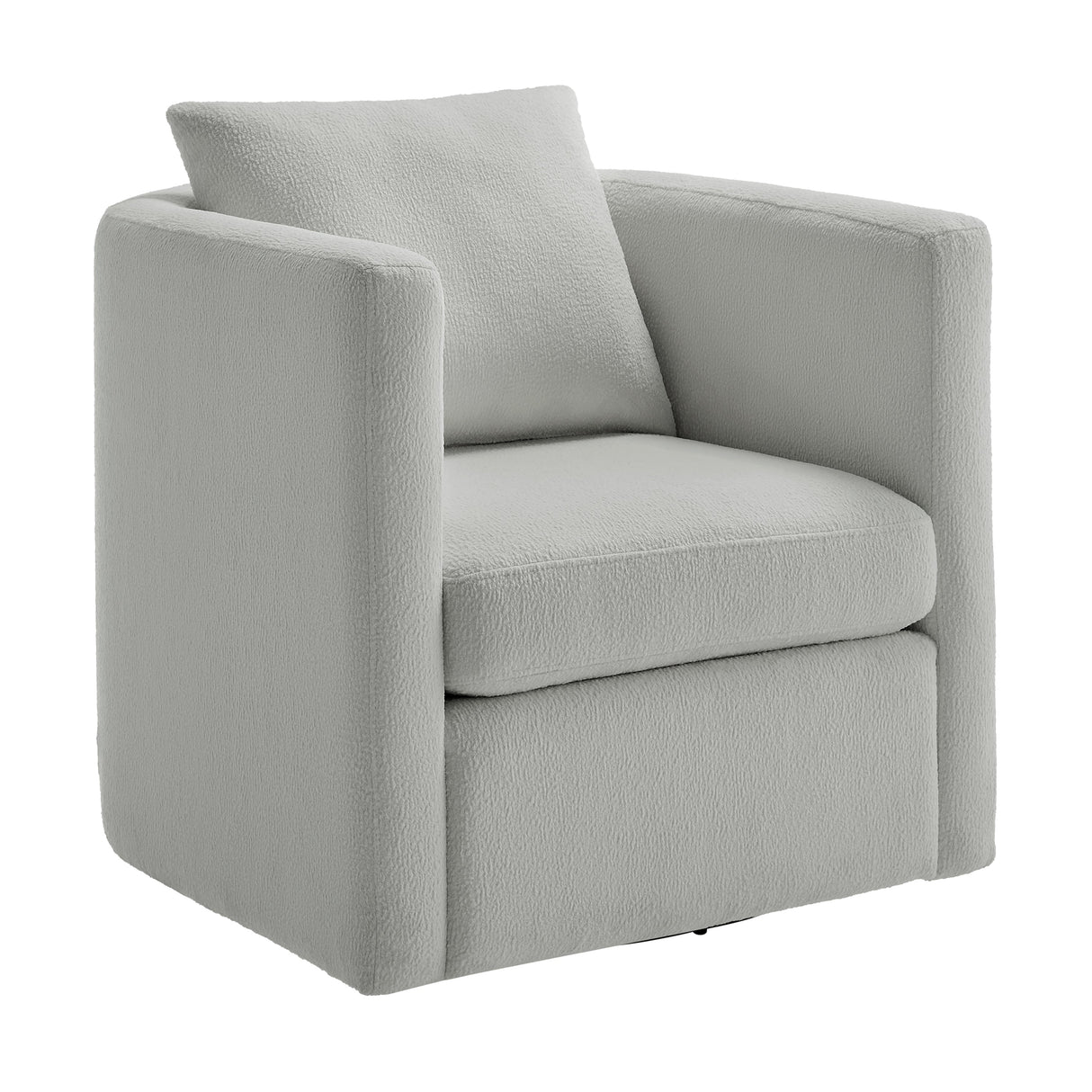 Sutton Light Grey Performance Fabric Swivel Barrel Chair