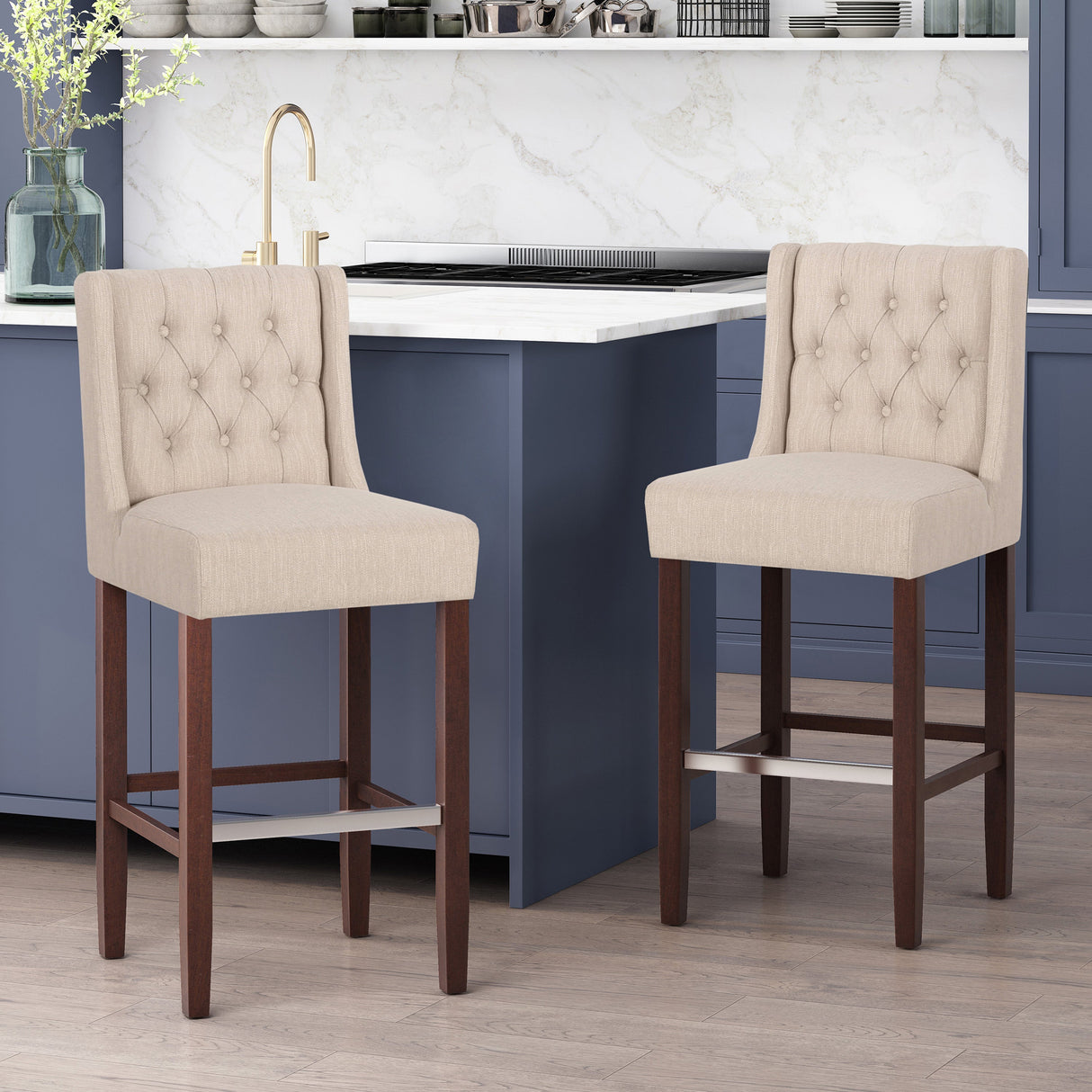 Modern Minimalist Metal Leg Bar Stool