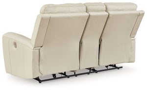Dahlmoore - Dbl Power Reclining Loveseat With Console - Almond