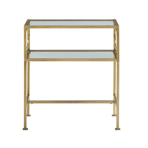 Grifton - Rectangular Glass Accent Table - Antique Gold