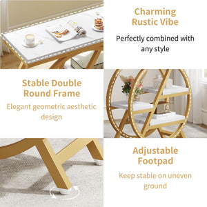 Modern Narrow End Table With 3 Tier Shelves