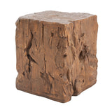 Amira Outdoor and Indoor Stump Shape MGO Side Table Brown Finish