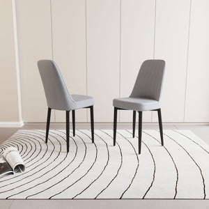 Modern Dining Chair With Cushions And Metal Legs
