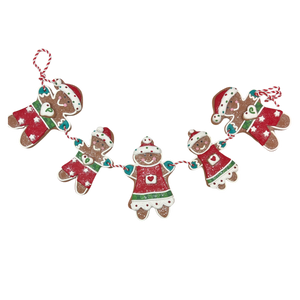 Clay Dough Gingerbread Figurine Garland