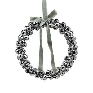Silver Bell Wreath Ornament - 10 Inch