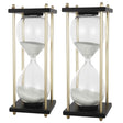 Set-of-2,-4x4x9'-Hour-Glass-In-Stand-(Approx.30Minutes),-White-Decorative-Objects