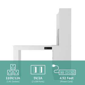 L Shaped Desk with Charger and Drawers
