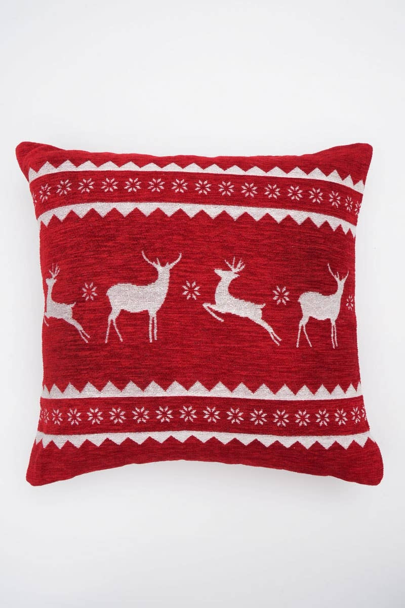 Handcrafted Reindeer Jacquard Pillow