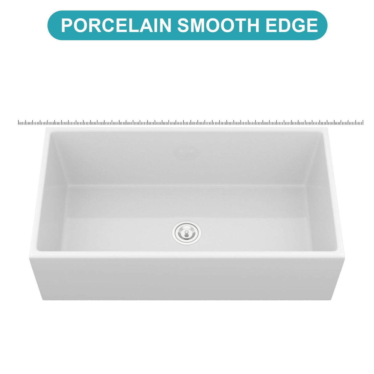 Farmhouse Sink, Apron-Front Porcelain Ceramic Single Bowl