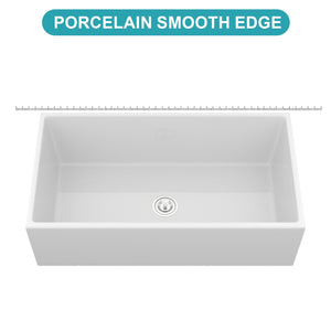 Farmhouse Sink, Apron-Front Porcelain Ceramic Single Bowl