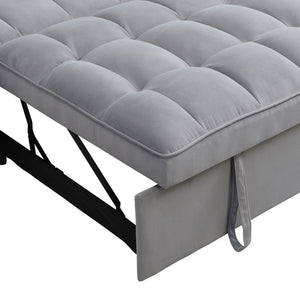 Modern Loveseat With Pullout Bed, Adjustable Reclining Backrest