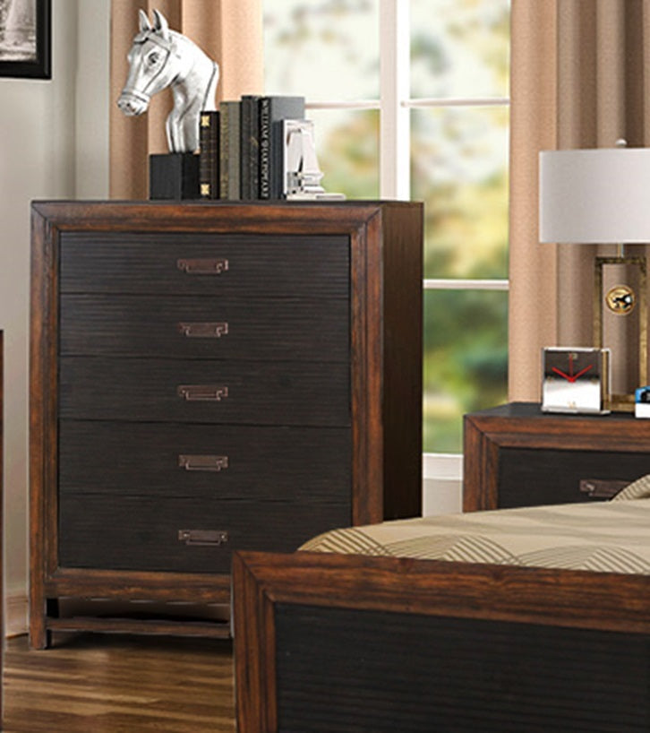 Five-Drawer Chest No Assembly Required Two-Tone Finish