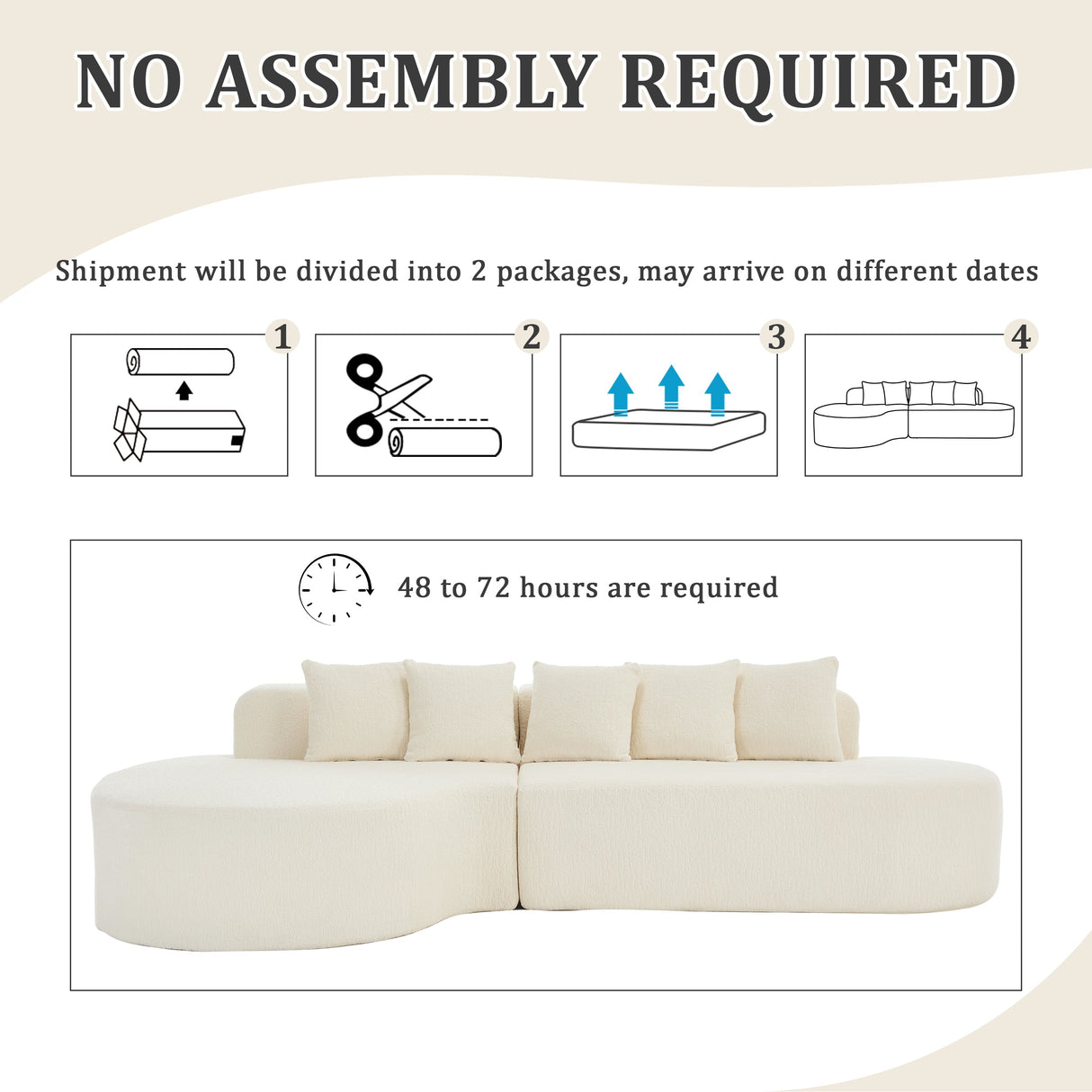 Boneless Couches for Living Room - White