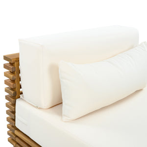 Oversized Outdoor Club Chair with Acacia Wood Frame