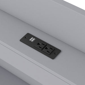 Platform Bed With LED Headboard, Charging Station, Trundle And 2 Drawers