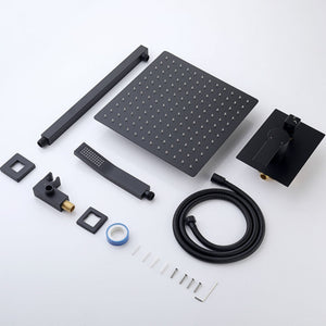 12" Ceiling Mount Shower System With Rain Mixer And Handheld Shower