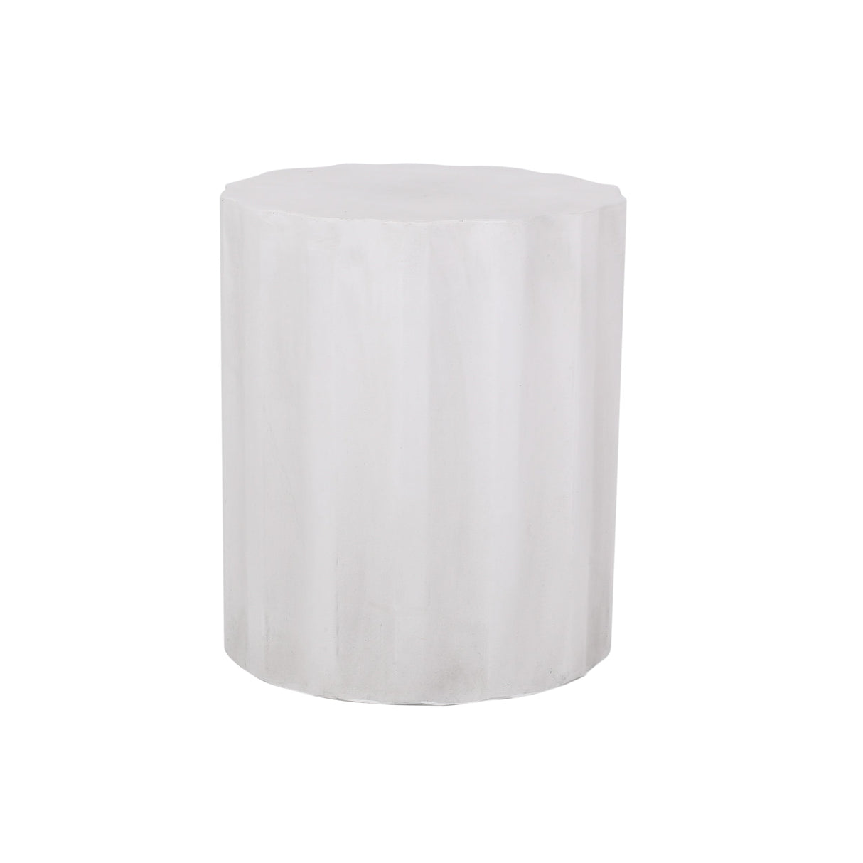Outdoor Lightweight Concrete Side Table, Antique White