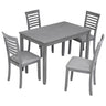 5 Pieces Modern Dining Set, Rectangular Wooden Dining Table With 4 Upholstered Chairs
