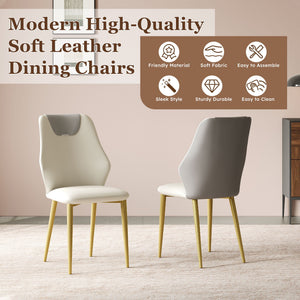 Dining Chairs (Set of 2) - Beige / Gray
