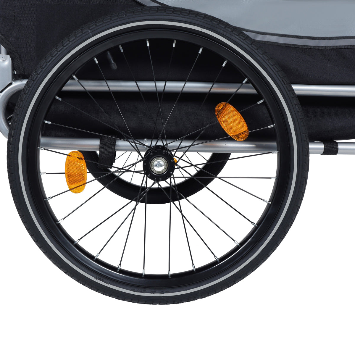 Large Folding Bike Trailer for Dogs with Mesh Ventilation - Gray