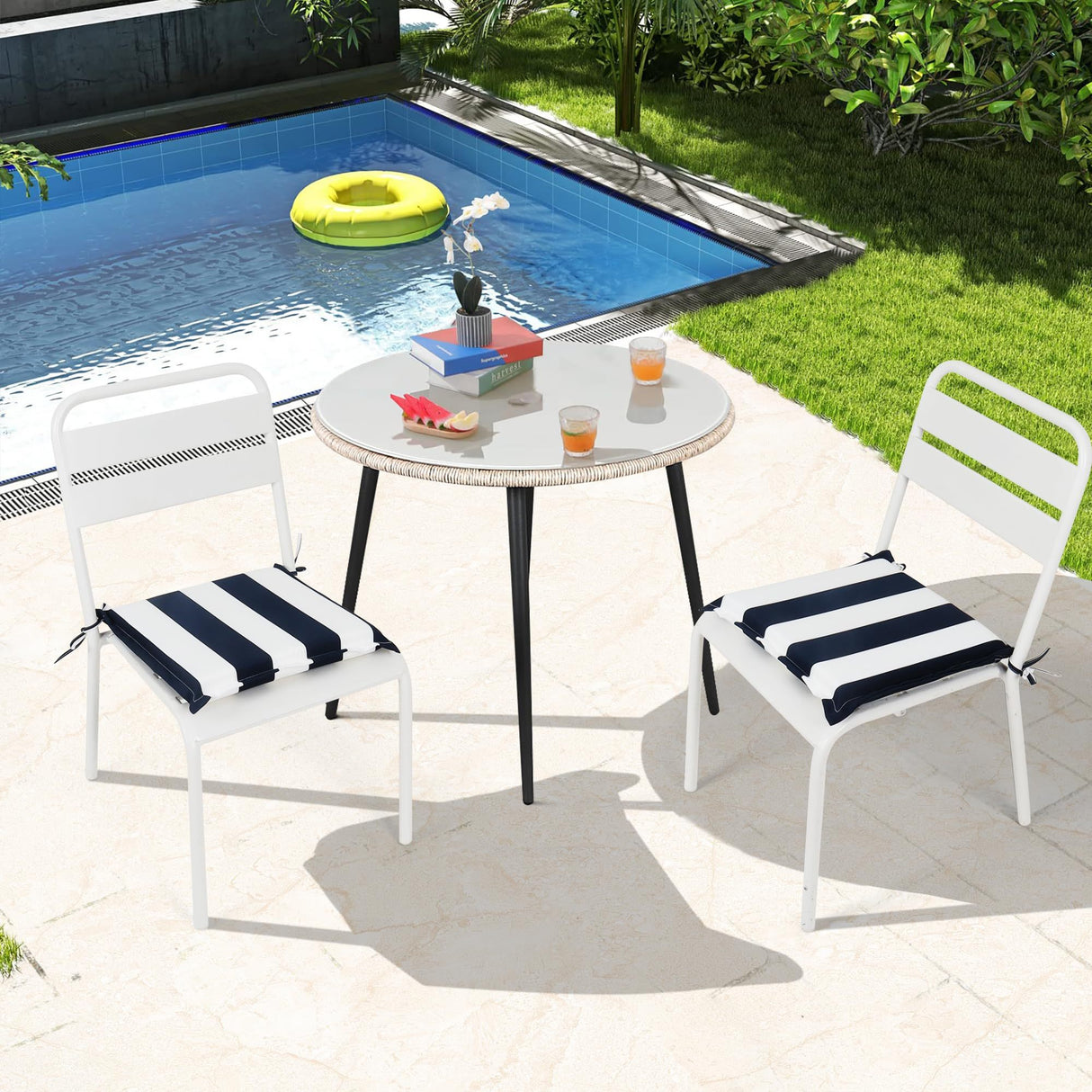 4PCS Outdoor Patio Seat Cushion Replacement with Ties
