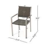 Cape coral outdoor wicker dining chairs , 2-pcs set, grey by christopher knight home